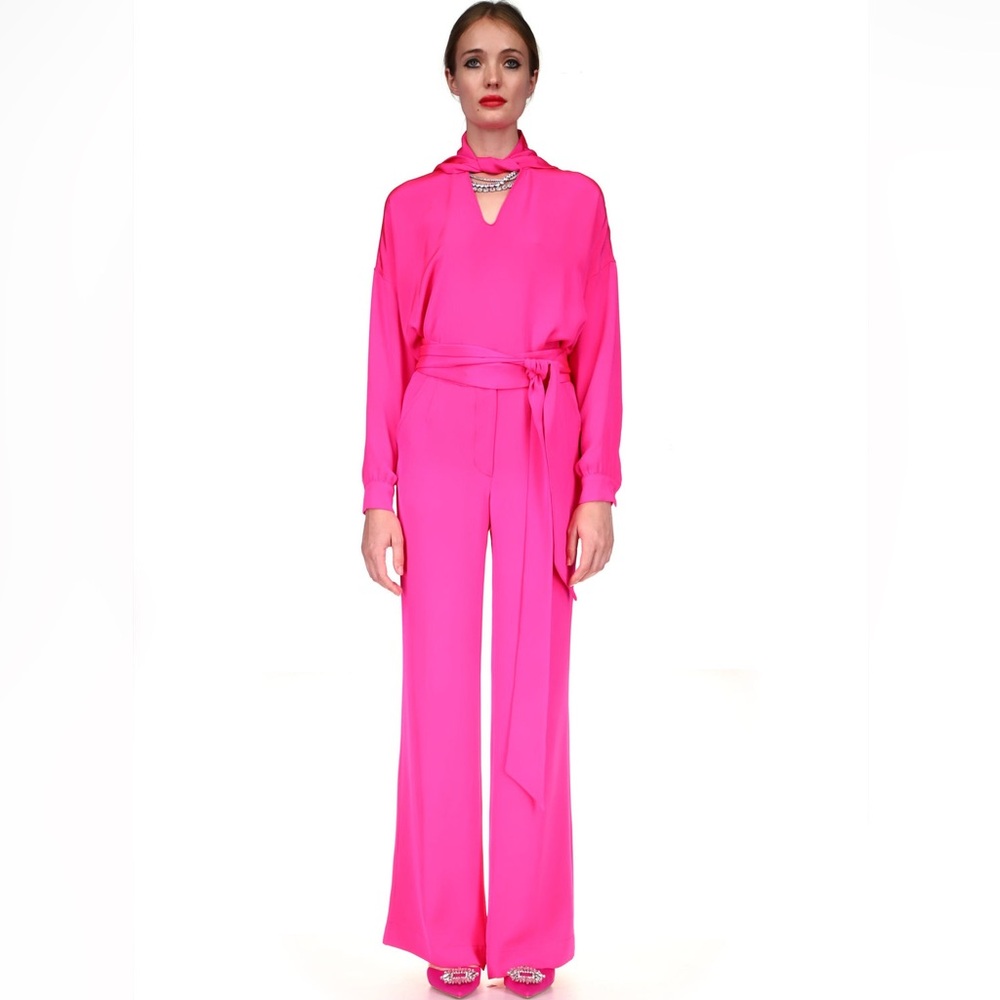 Libertine ‘OVERSATURATED SILKS’ PINK TIE BLOUSE and PANTS